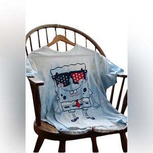 Large white and blue tie dye tshirt